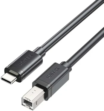 Kabelis do drukarki Unitek USB-C na USB B 2.0 juoda 1m
