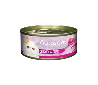 Aatas Cat Creamy konservuotas pašaras katėms Chicken&Crab 80 g