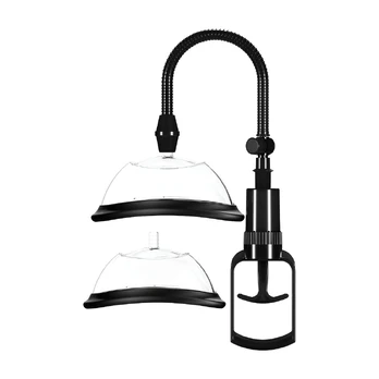 Manual Vagina Pump Black - Intimate Enhancement System, 2 Cup Sizes
