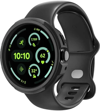 Dėklas Spigen Liquid Air V2, matte juodas - Google Pixel Watch 4 45mm