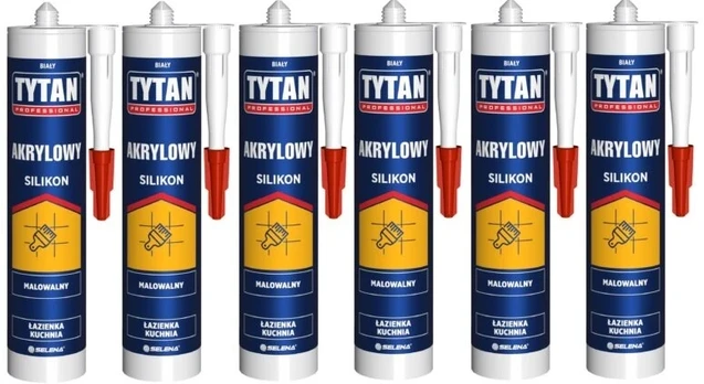 6x Tytan Akrilinis silikonas 280 ml Baltas