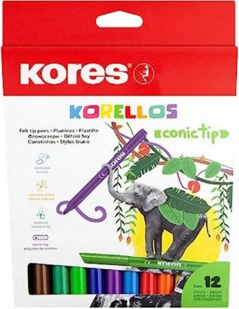 Kores – Conical Tip Markers – 12 Pack (729043)