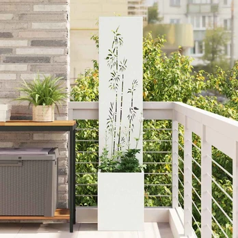 Sodo Vazonas su Dekoratyvine Panele Balta 32 x 140 cm
