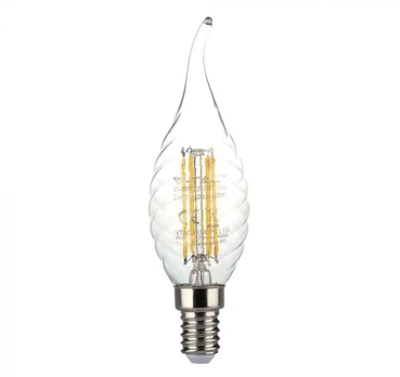 V-tac 4W LED filamentinė lemputė, E14, žvakės formos, 3000K