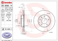 Stabdžių diskas BREMBO 09.9585.11 kaina
