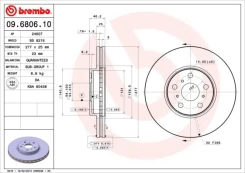 Stabdžių diskas BREMBO 09.6806.10 kaina