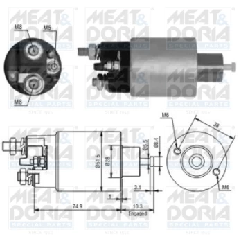 solenoidinis jungiklis, starteris MD46099