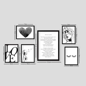 Paveikslas Wallity SET_084, 24 cm x 44 cm, 6 vnt.