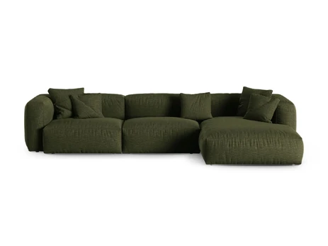 Modular Right Corner Sofa, "Martina", 3 Seats, 370x176x75, Green