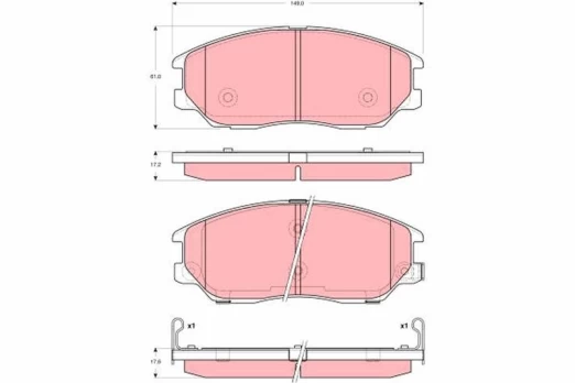 TRW GDB3360 Brake pad set