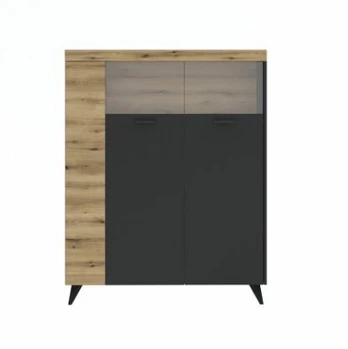 Vitrina Intermeble Siena 2D, ruda/tamsiai pilka