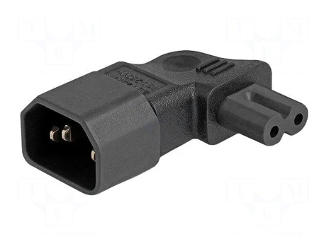 Adapter | IEC C14 male,IEC C7 female | angular | 2.5A | 250V
