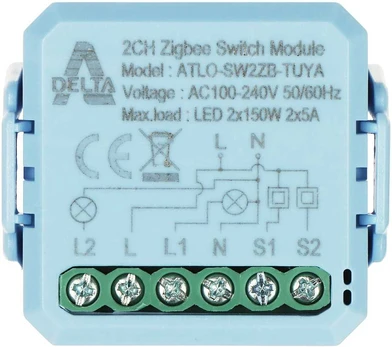 SMART SWITCH ATLO-SW2ZB-TUYA ZigBee, Tuya Smart