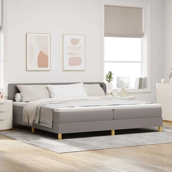 Kiemas lova su čiužiniu Taupe 200 x 200 cm audinys