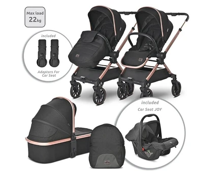 Universalus vežimėlis Lorelli Reya 3in1, black