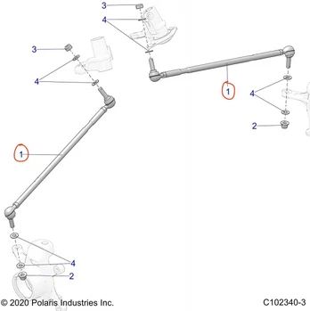 Vairo traukė Polaris TIE ROD ASSEMBLY 1824916