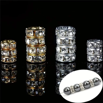 Krištolo karoliukai, 100pcs 8mm golden*2