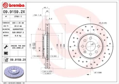 Stabdžių diskas BREMBO 09.9159.2X kaina