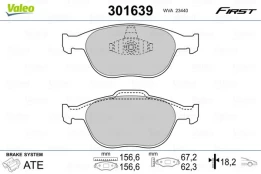 Stabdžių trinkelių rinkinys, diskinis stabdys VALEO 301639 kaina