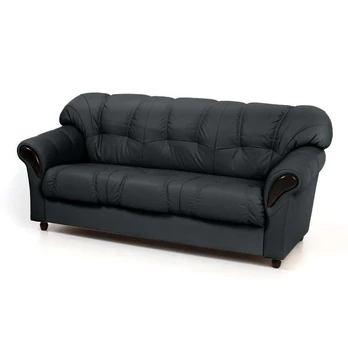Sofa-lova Rosa 3S N, juoda, geltonas