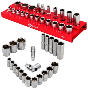 Forcekraft lizdų rinkinys 1/2" 22 vnt. (6 taškų)
