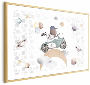 Artgeist Plakatas - Bear in a Race Car