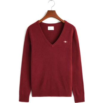 Megztinis moterims, Raudona, EXTRAFINE V-NECK