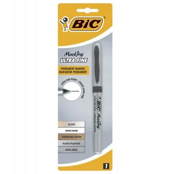 Bic permanentinis markeris, juodas, 0.8mm, plonas galiukas