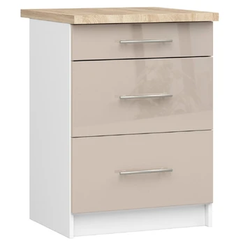 Virtuvės spintelė OLIWIA S 60 cm, balta/ruda