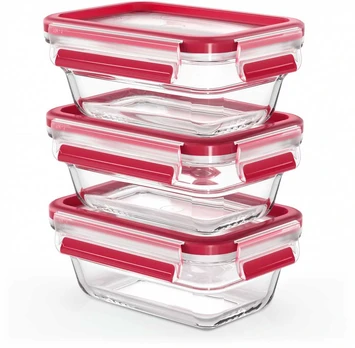 EMSA Clip&Close Glass Food Storage Box 3 vnt