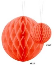 Party Deco Oranžinis papirvæv kugle