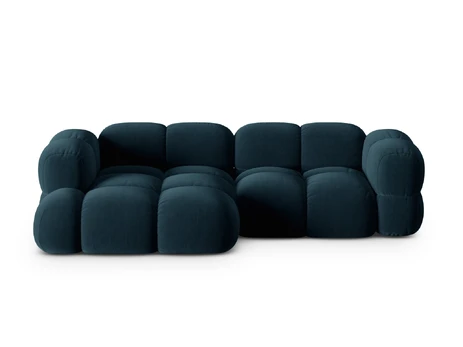 Velvet Left Corner Sofa, "Loretto", 3 Seats, 250x147x68 Made in Europe