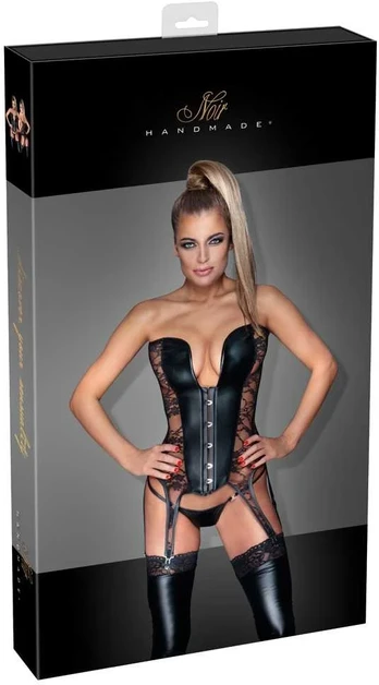 Noir handmade exclusive Basque Lace xl glaustinukė