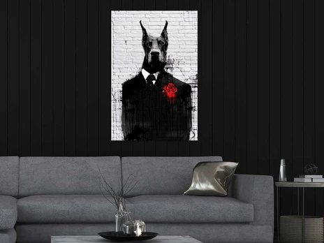 Artgeist Paveikslas - Doberman in Suit (1 Part) Vertical