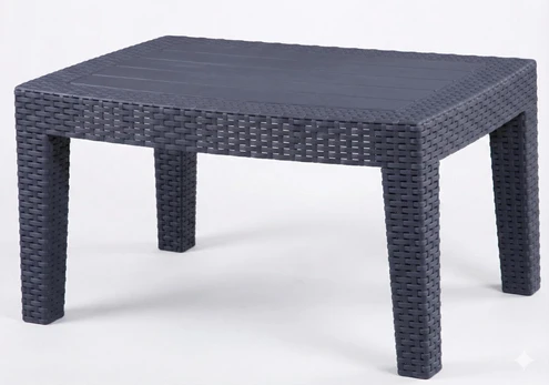 Rotango sodo staliukas 70 × 50 × 38 cm, pilkas