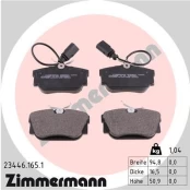 Stabdžių trinkelių rinkinys, diskinis stabdys ZIMMERMANN 23446.165.1 kaina
