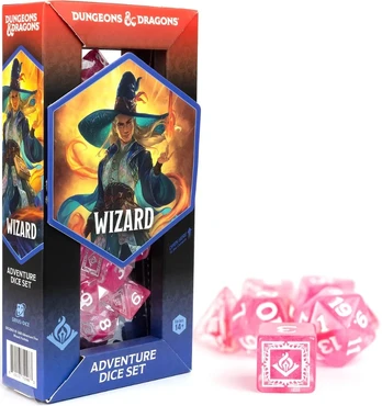 Sirius Dice Dungeons & Dragons Adventure Dice - Wizard: Fuchsia