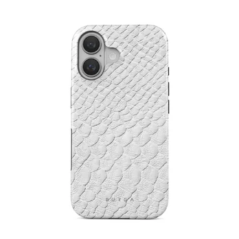 Glacial Desert - White Snakeskin iPhone 16 Plus Case, Tough (MagSafe) / N/A