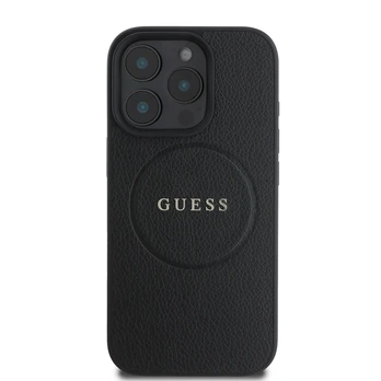 Guess PU Grained Classic Logo MagSafe Case for iPhone 16 Pro Juodas