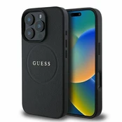 Guess PU Grained Classic Logo MagSafe Case for iPhone 16 Pro Juodas kaina