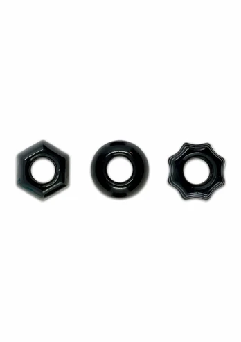 Renegade Chubbies Super Elastic Stackable Rings TPE Black Set