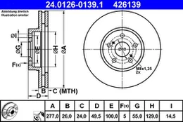 ATE 24.0126-0139.1 Brake Disc kaina
