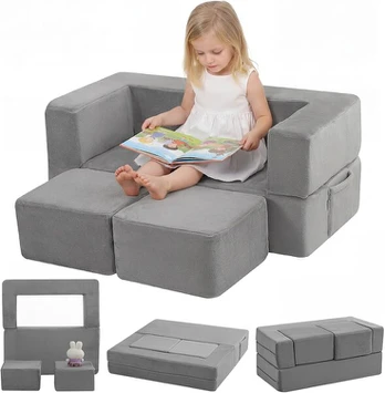MeMoreCool Pilkas vaikiškas sofa-konstruktorius