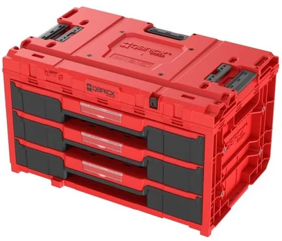 Q-Brick Werkzeugbox mit Schubladen Qbrick System ONE 2.0 DRAWER 3 TOOLBOX EXPERT Raudonas Ultra HD Custom