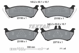 Stabdžių trinkelių rinkinys, diskinis stabdys TEXTAR 2319002 kaina