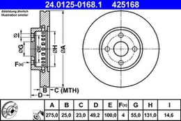 ATE 24.0125-0168.1 Brake Disc