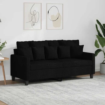 Dvivietė sofa, juodos spalvos, 140cm, audinys
