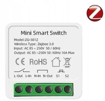 Išmanusis Zigbee jungiklis su 2 lizdais, 10a, Tuya, Home Assistant