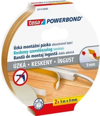 Tesa Powerbond Wąski 2 x 5m x 9mm