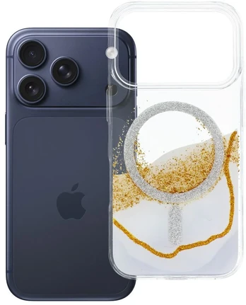 Dėklas Oem Case for iPhone 17 Pro Golden compatible with MagSafe baltas
